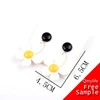 New New hyuna wind stud Girl's colorful summer five-petal flower pendant earring