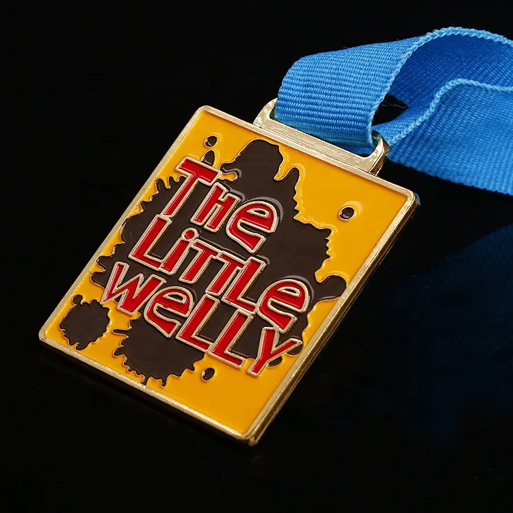 定制矩形形状奖章镀锌合金软珐琅金属创意运动跑步比赛奖牌