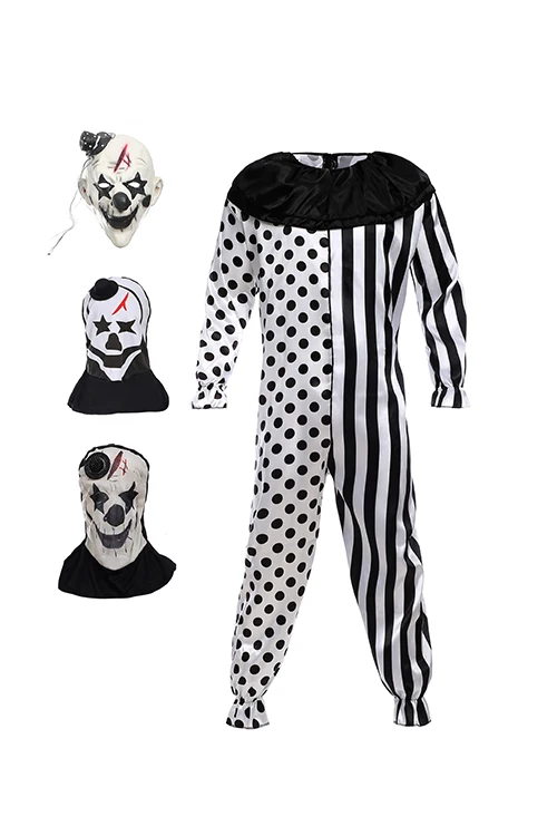 Adult Clown Jumpsuit Halloween Party Stage Performance Cosplay Horror ...