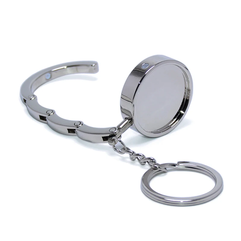 Round Portable Metal Foldable Keyring Bag Purse Hook Key Chain Ring ...