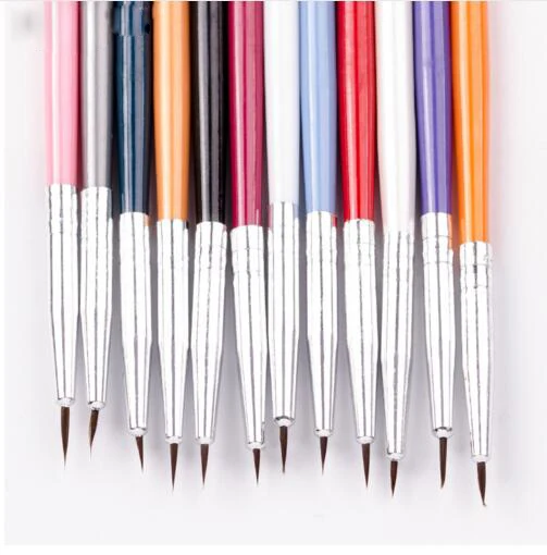 12pcs/set Colorful Nail Art Liner Thin Painting Brush Design Dotting