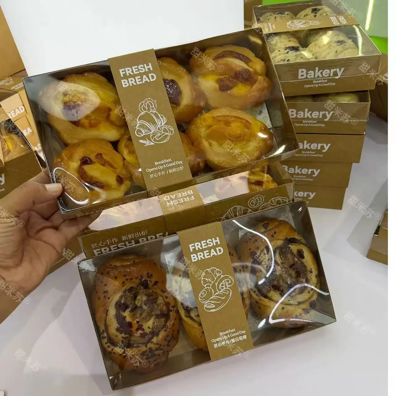 Crossaint Box Croissant boxes, croissant takeout boxes, kraft paper boxes for ...