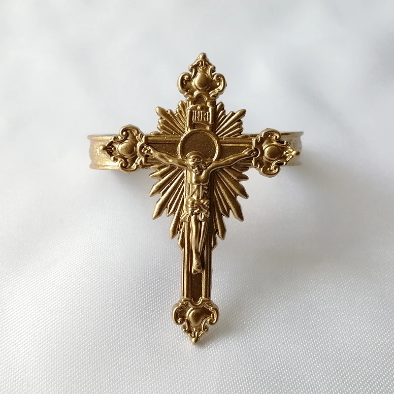 Gold Silver Cross Napkin Ring For Home Tabletop Decor Accessories Metal