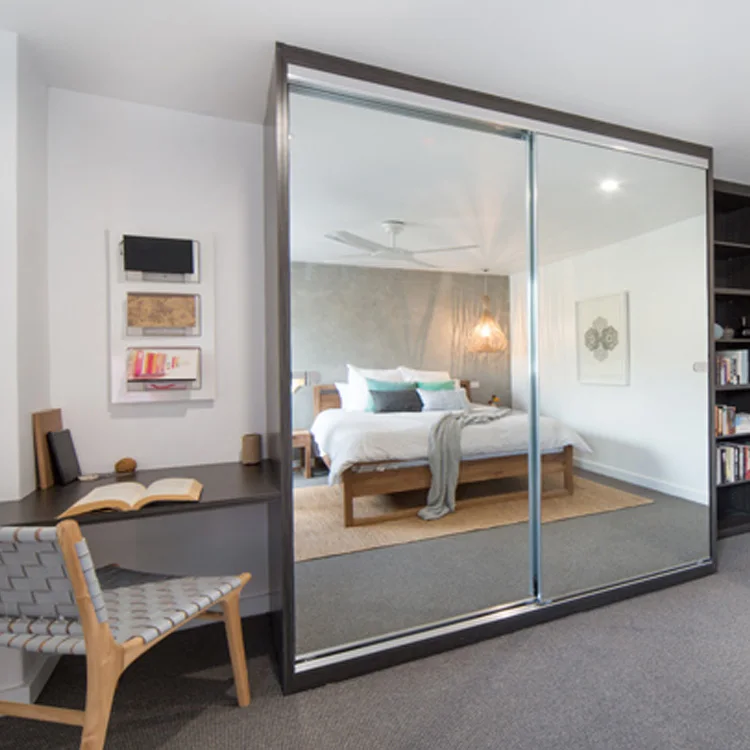 European Style Free Standing Closet And Mirror Wood Almirah