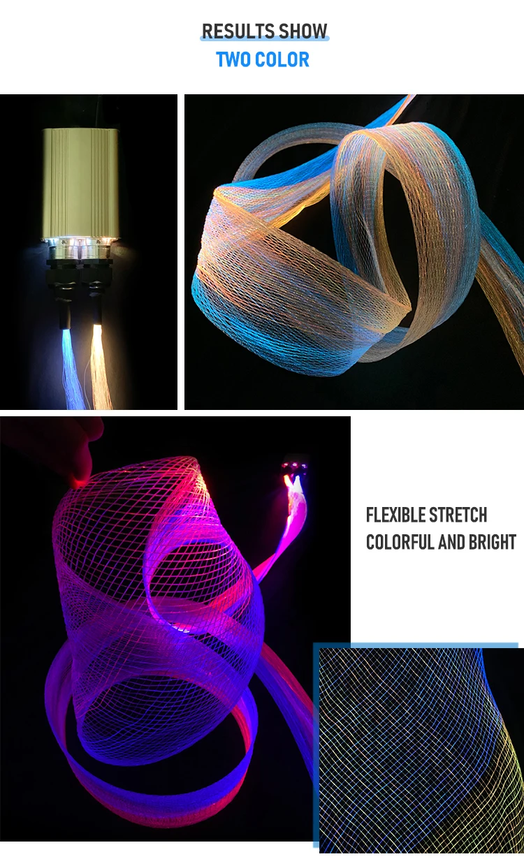 Light up Mesh LED Fiber Optic Mesh LED Light up Netfiber Optic Art Luminous  Net Luminous Fabric Flickering Effect 
