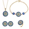 2019MsLady cross-border supply of gem jewelry earrings necklace ring bracelet four-piece factory direct selling