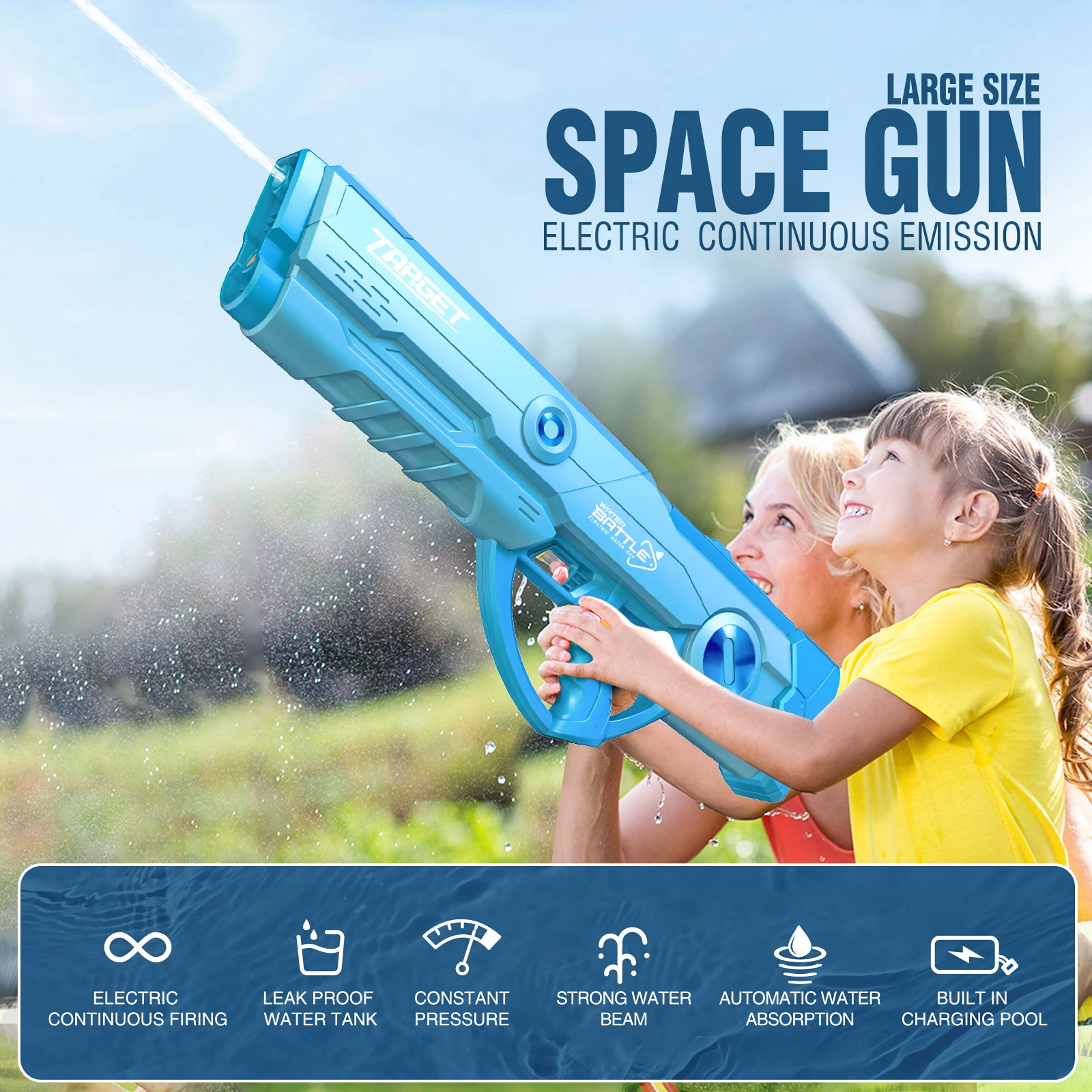 Summer Outdoor Large Electric Water Gun Automatic High Power Squirt