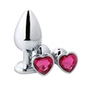 Heart Shape Jewel 3 Sizes Metal Stainless Steel Butt Plug Anal Sex Toys Set