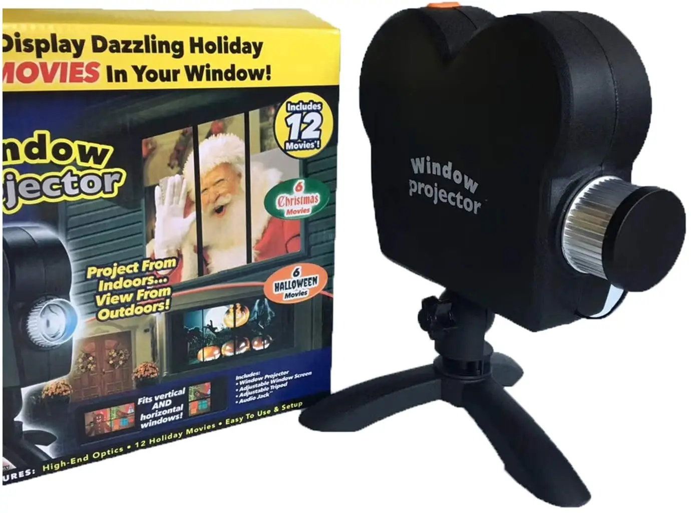 Window Projector 12 Movie Festival Projection Lamp Christmas Halloween LEDS Projector Lights For Party Holiday