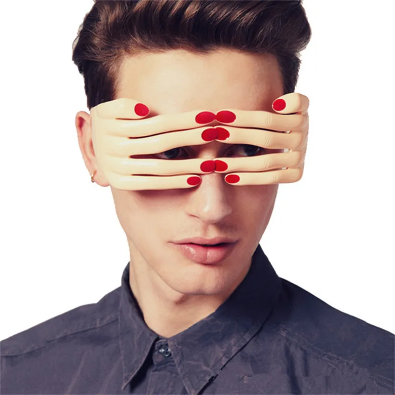 新的有趣的手指形状眼镜眼镜生日派对用品万圣节角色扮演面具化妆舞会