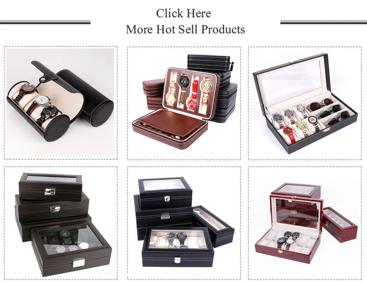 Wholesale Zipper Watch Organizer Box Travel Watch Case Leather Watch