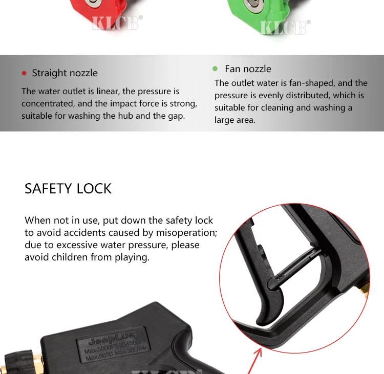Pistola de agua de alta presión de lavado de coches PA de olla de alta presión de lavado de coches lavado corto arma