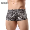 New breathable sexy low waist men's animal print leopard polyester soft boxer