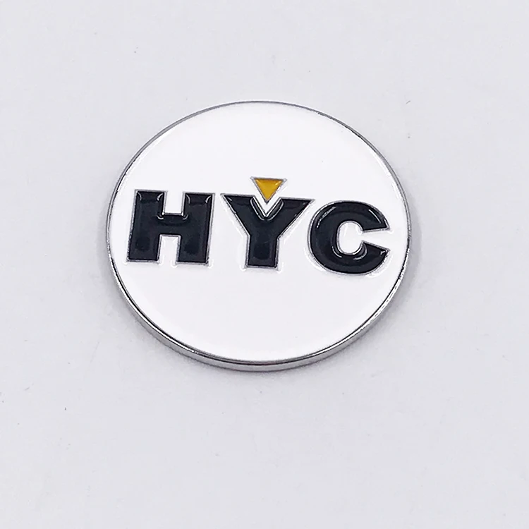 24mm 25mm Gold Silver Black Metal Custom logo Golf Markers Double Side Golf Ball Marker Golf Accessories manufacture