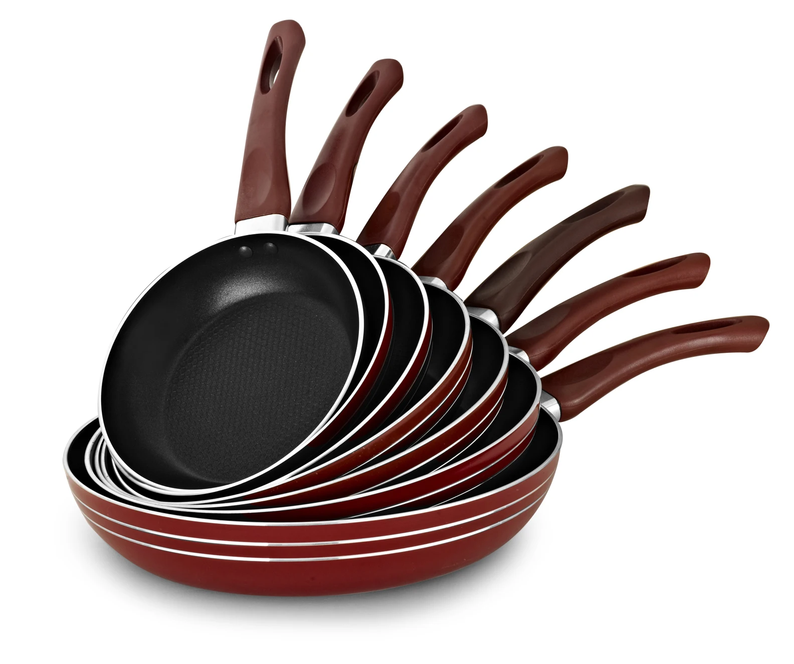 五颜六色的铝圆不粘炊具套装炒锅