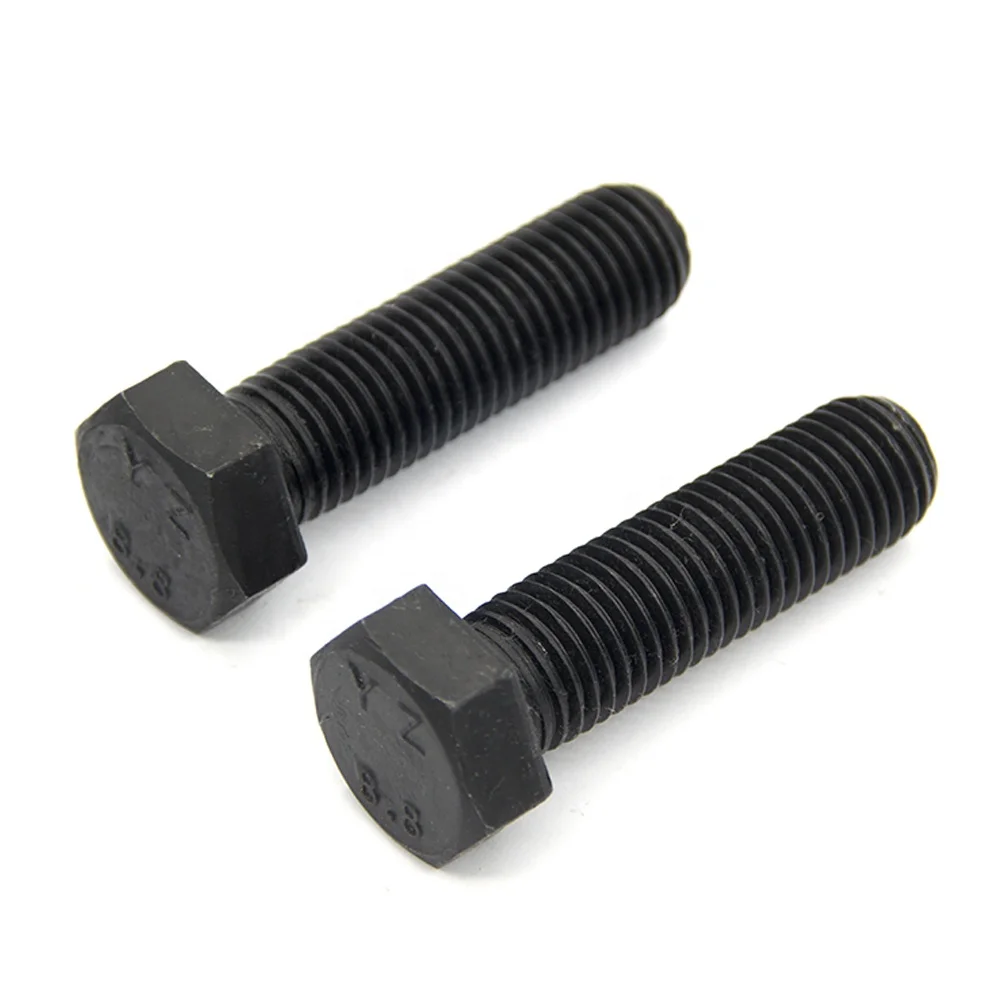 
Carbon steel hex head bolt DIN933/931 high strength Grade 8.8 black oxide 