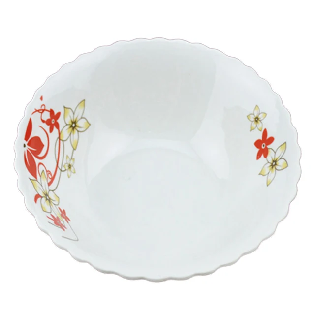 chinese manufacturer ceramic bowl cut edge and custom decal bowl