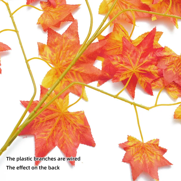 Simulation plant wholesale Small artificial red maple tree branches and leaves