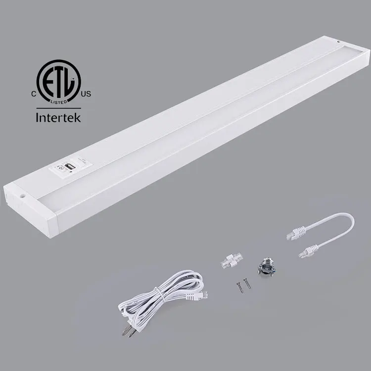 ETL dimmable 120V AC 12 inch portable plastic cover surface usb  kitchen led under cabinet light