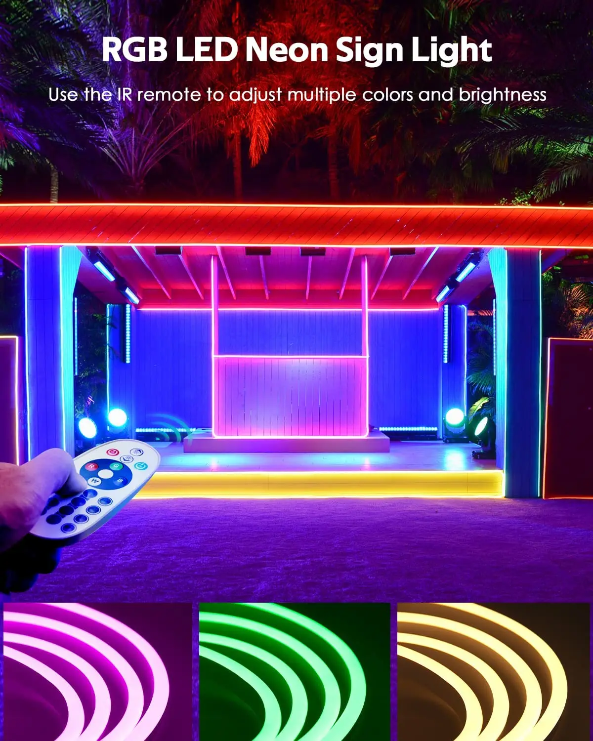 230v 110v Neon Rope Lights Ip65 Waterproof Flex Multi Color Changing
