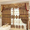 American Chenille Curtains For The Living Room With Valance, China Luxury Curtains Designs Embroidery Curtains And Drapes/