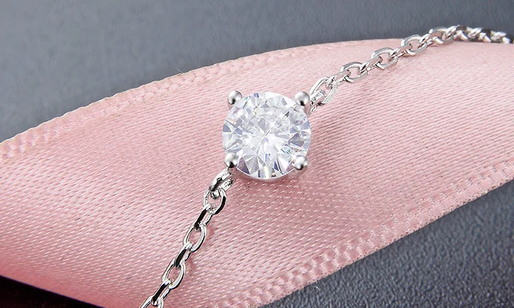 POLIVA Gold Plated 925 Sterling Silver Cubic Zirconia Solitaire Diamond Bracelet Jewelry Women Silver Bracelets