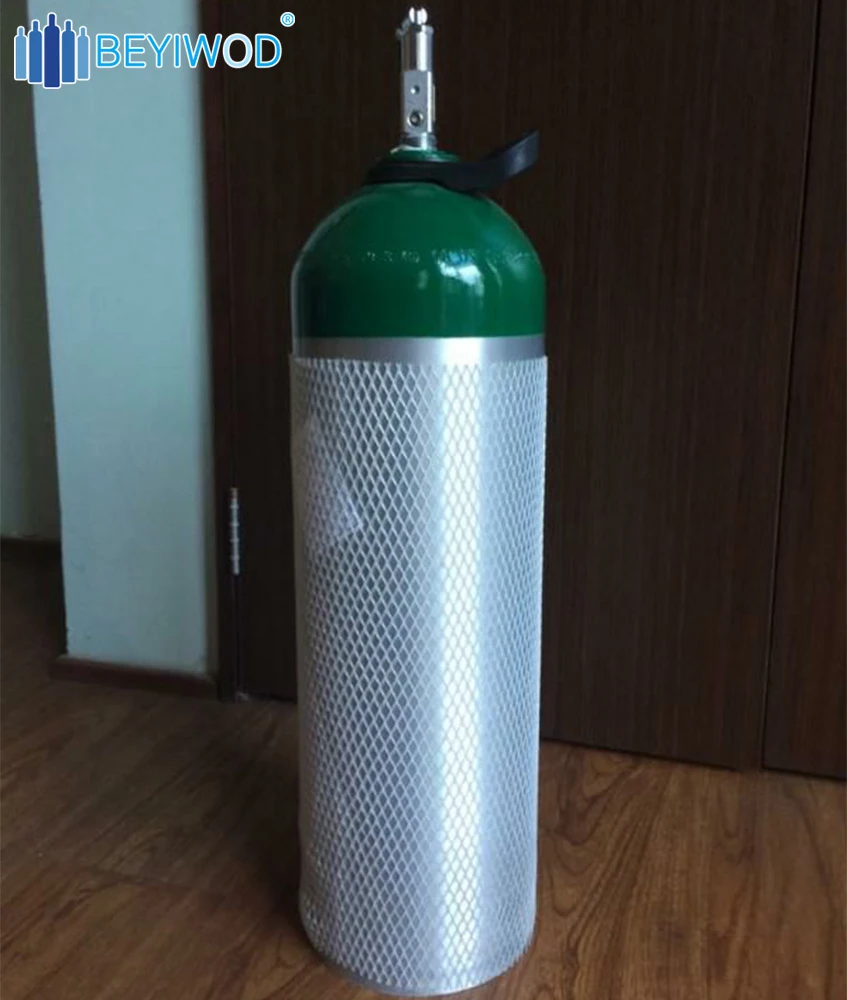 Dot3al Od184mm 1800psi Pressure M60 10liter Medical Oxygen Bottle Oxygen Cylinder For Medical