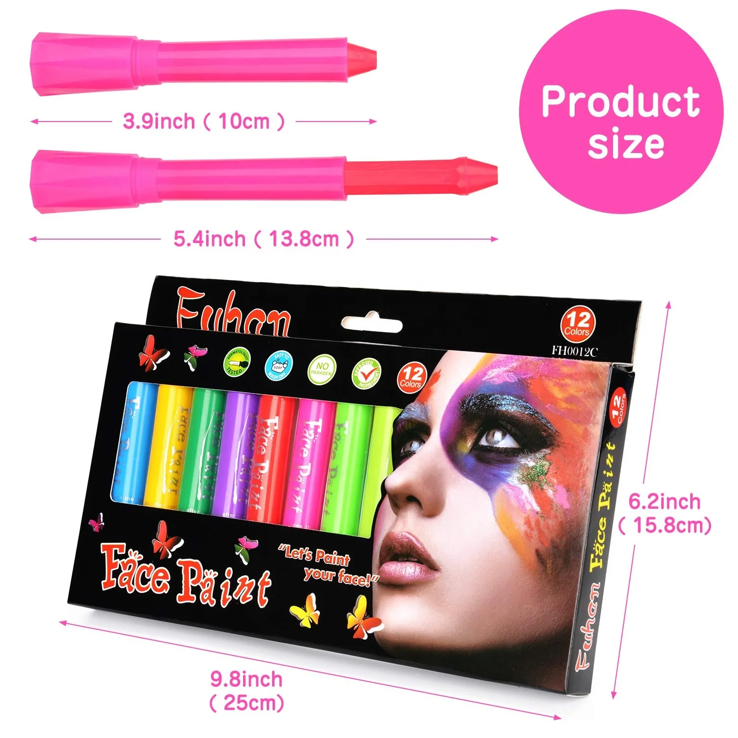 Washable Colorful Face Paint Stick,Face Paint Pen For Painting Face