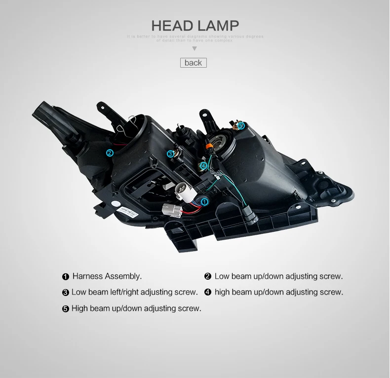 VLAND manufacturer accessory for car headlight for ES350 head light 2007-2012  Led Head Lamp use Xenon light bulb