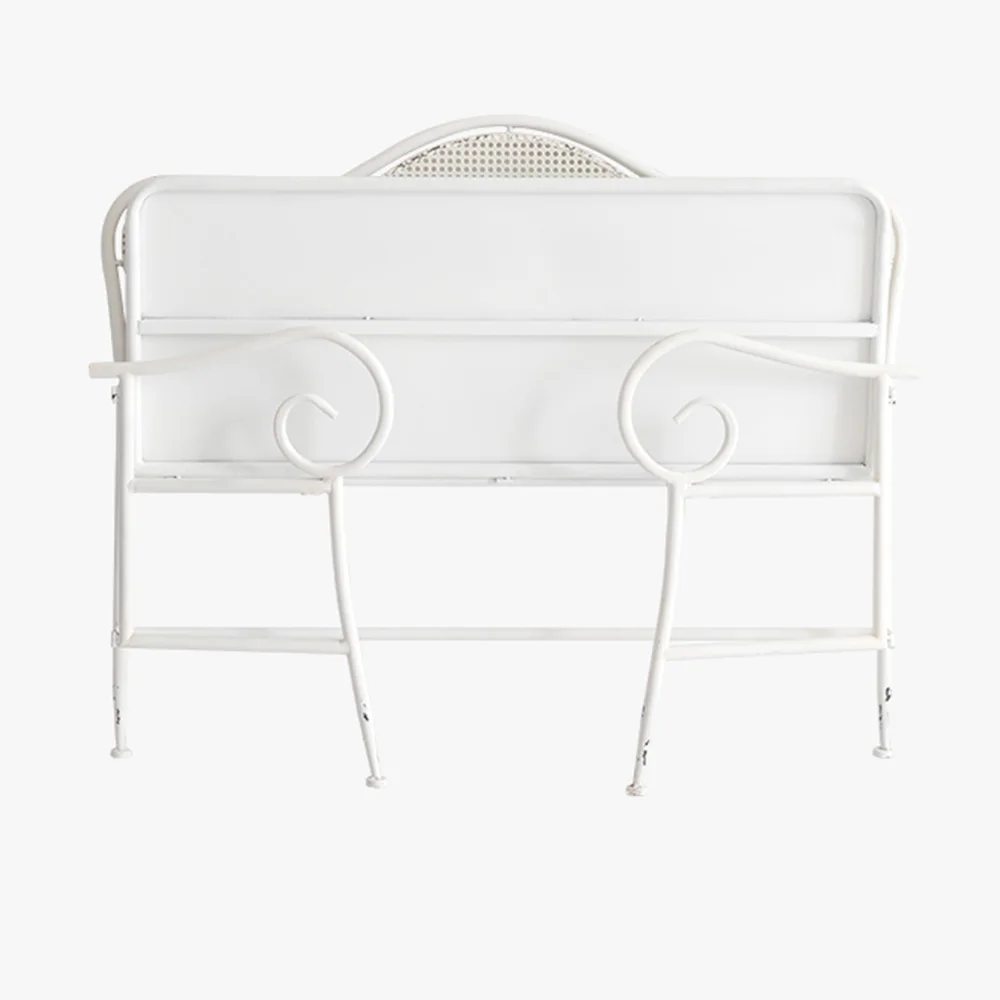 Bancos Plegables De Metal Forjado Para Jardín Y Patio,Color Blanco