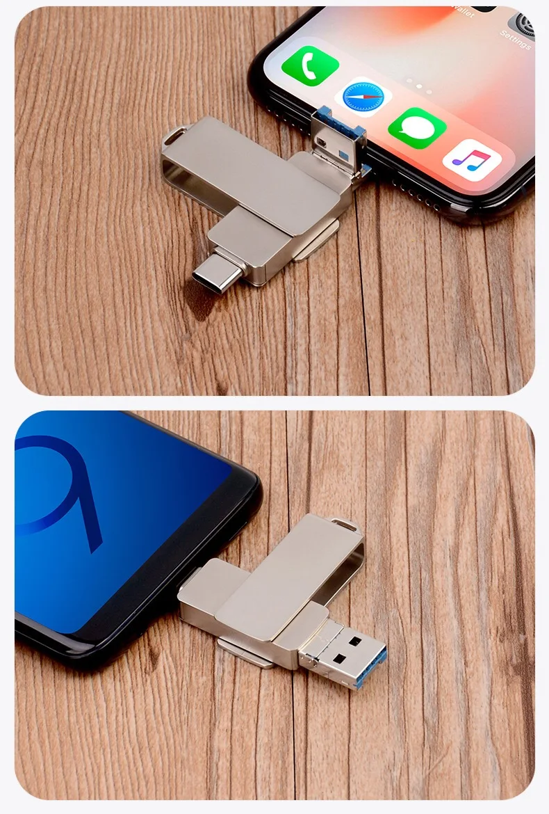 3 IN 1 usb pen drive 3.0 128gb For IOS Android mobile Instant Share or Transfer Files Phone OTG USB Flash Drives - ANKUX.COM