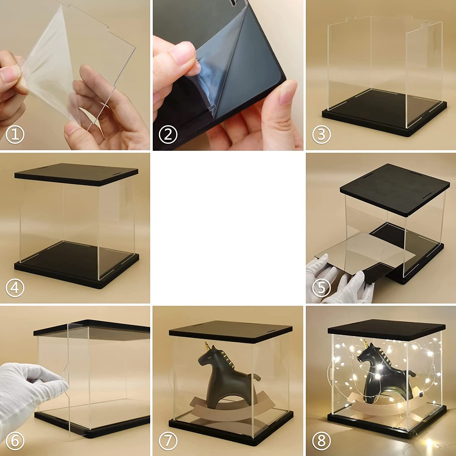 Hot Sales Acrylic Display Case Model Collectibles Box With Led Lights