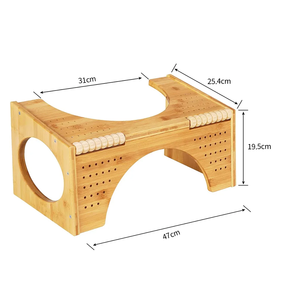 Premium Bamboo Foldable Squatty Potty Step Simple Bathroom Toilet