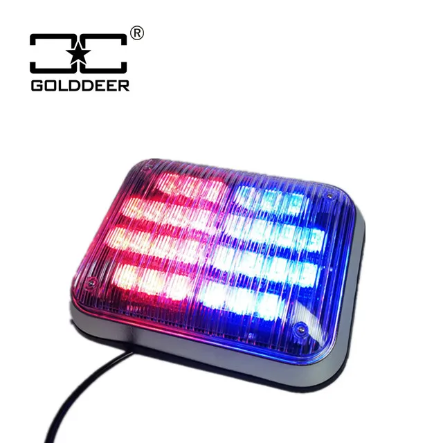 12/24volt LED red blue square surface mount flashing warning strobe emergency side light for ambulance truck motorbike