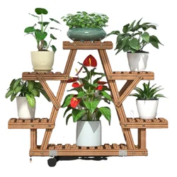 K&B cheap wholesale popular solid wood 2021new design flower plant stand
