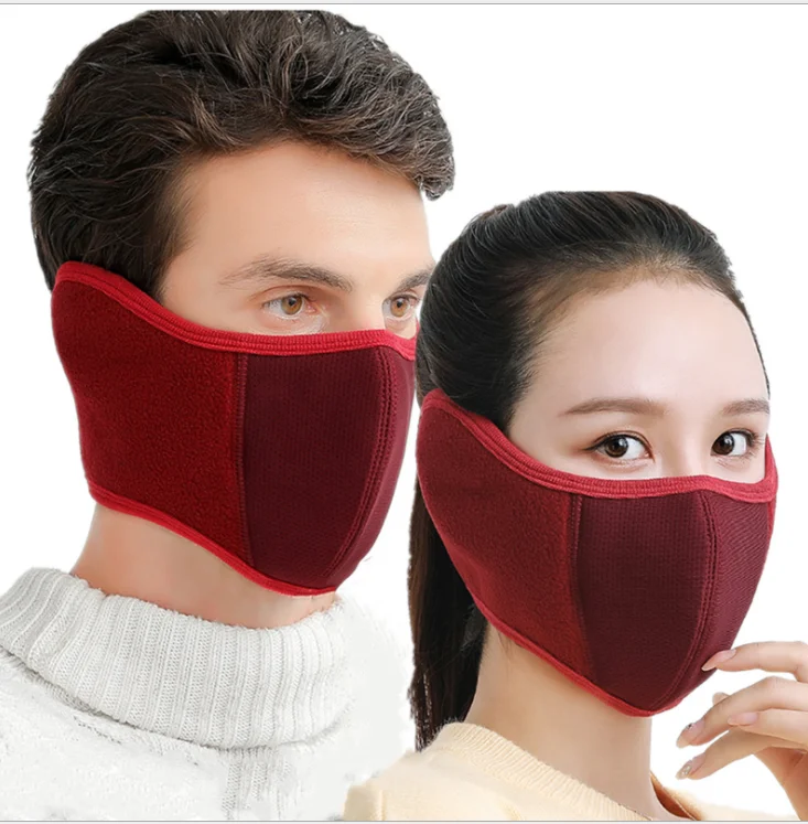 
new designs breathable Fleece Winter warm face mask earmuffs face shield unisex outdoor riding face guard 