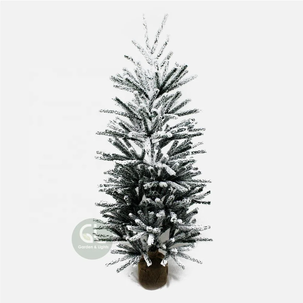 High Quality Lighted Green Potted Christmas Tree,Snow Needle Pine