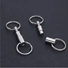 Factory direct sale, high quality metal Dual Detachable Pull-Apart Key Rings, quick release Keychain