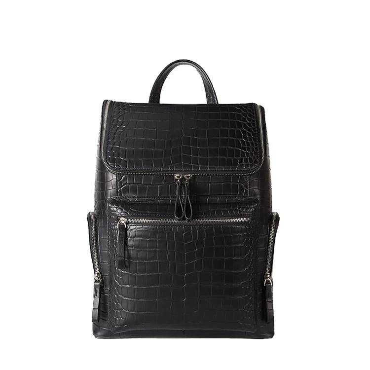 mochilas bolsas  online shopping  alligator bag Real Leather  Larger Business Travel Backpack Laptop  Bag For Men