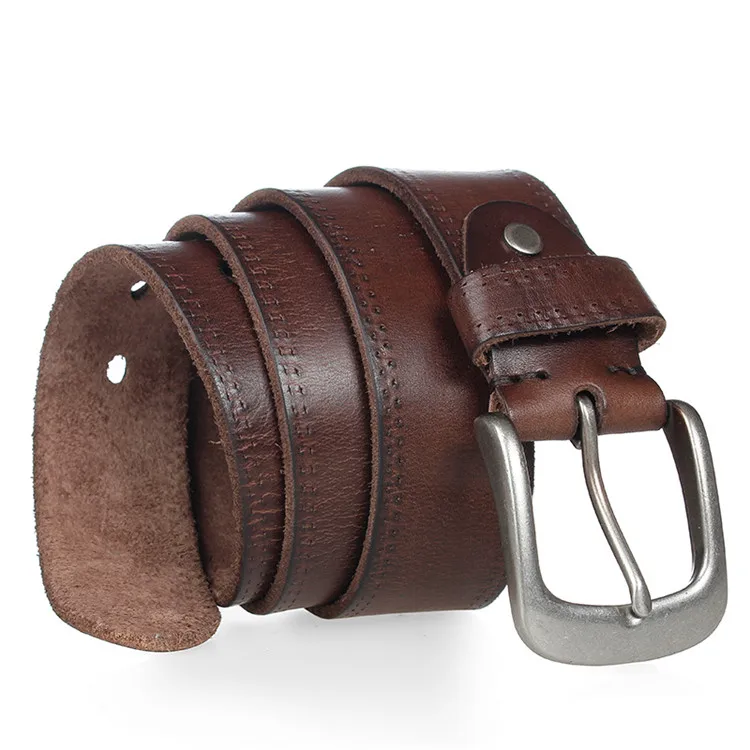 Igm New Top Grain Genuine Leather Pure Cowhide Man Classic Buckle Belts