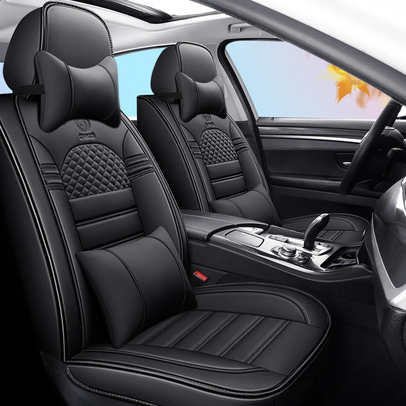 Luxury Universal Automotive Vehicle Leather Car Seat Covers Full Set