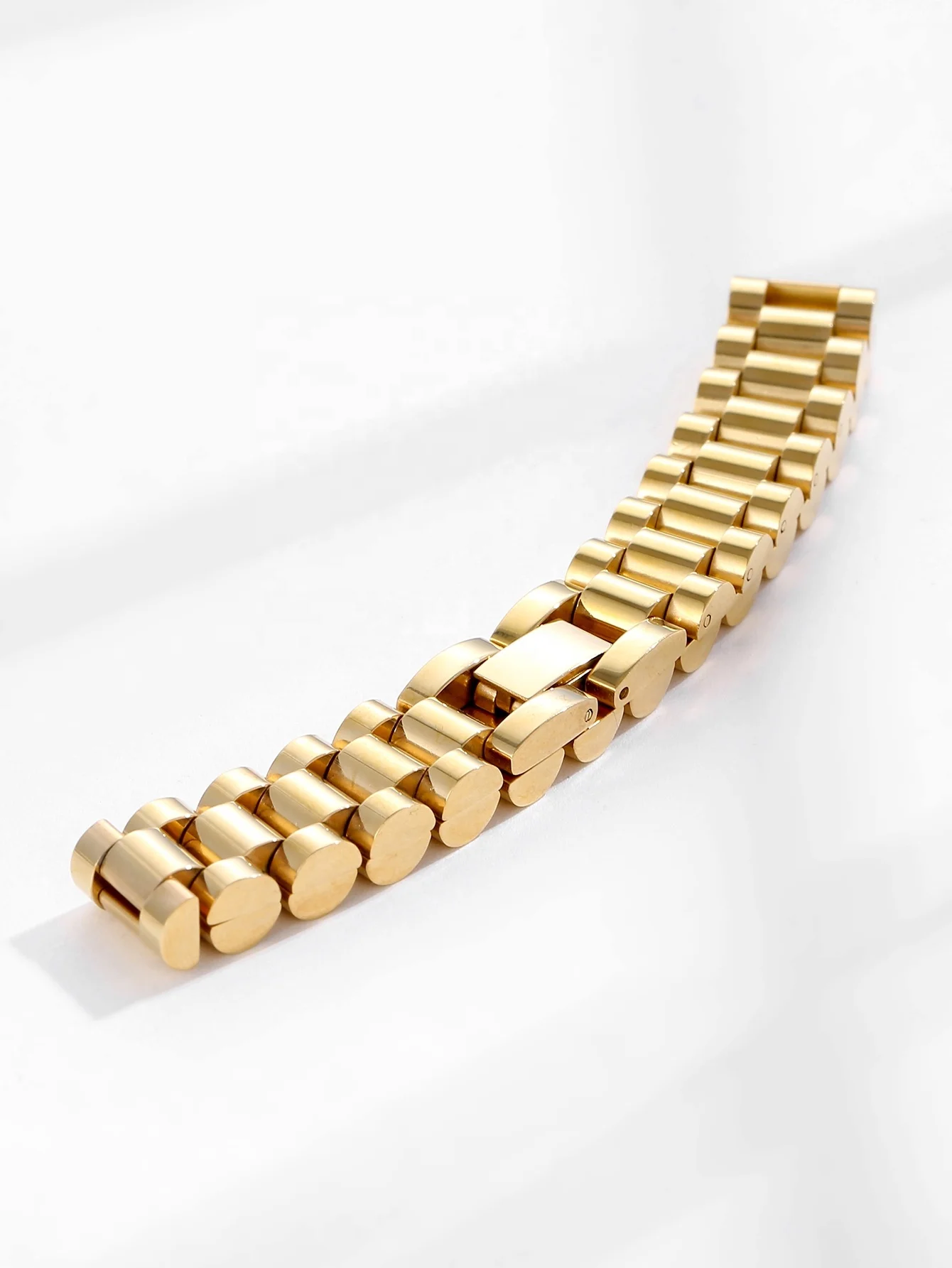 Classic Men Stainless Steel Chain 18K Gold Ring Bracelet - Hip Hop Jewelry