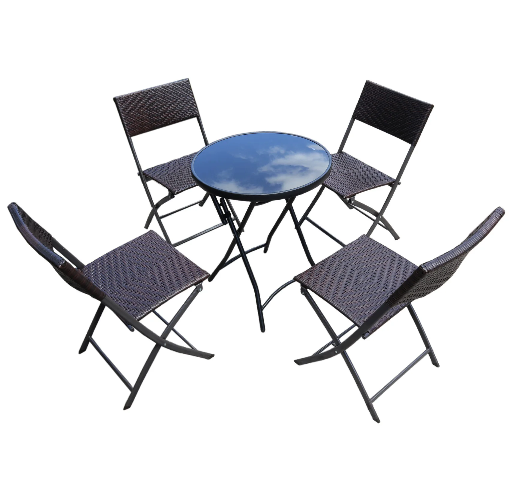 Outdoor Patio Open Air Coffee Table And Chair Fashion Furniture Rattan Folding Chair Set Buy