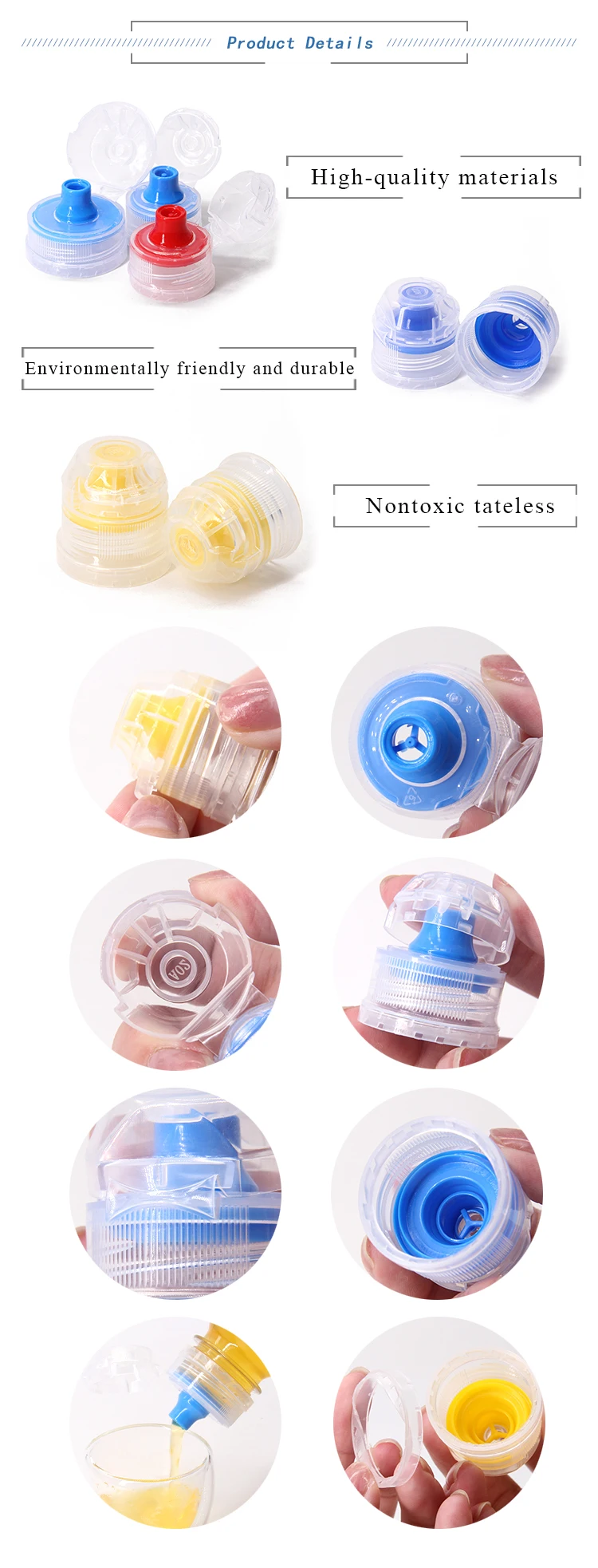 28mm 30mm 38mm Tamper Evident Flip Top Water Cap For Drinking Bottle