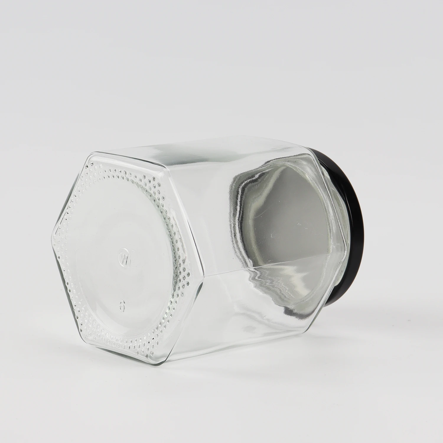 Wholesale Jam Jar Hexagon Glass Jars For Jam Honey With Screw Metal Lid