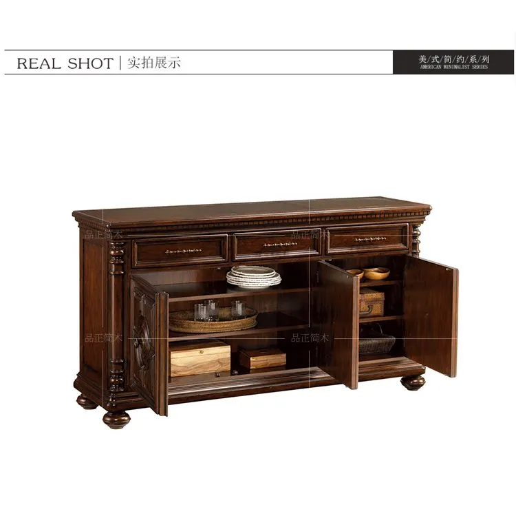 American Country Style Mahogany Solid Wood Sideboard Vintage Antique ...