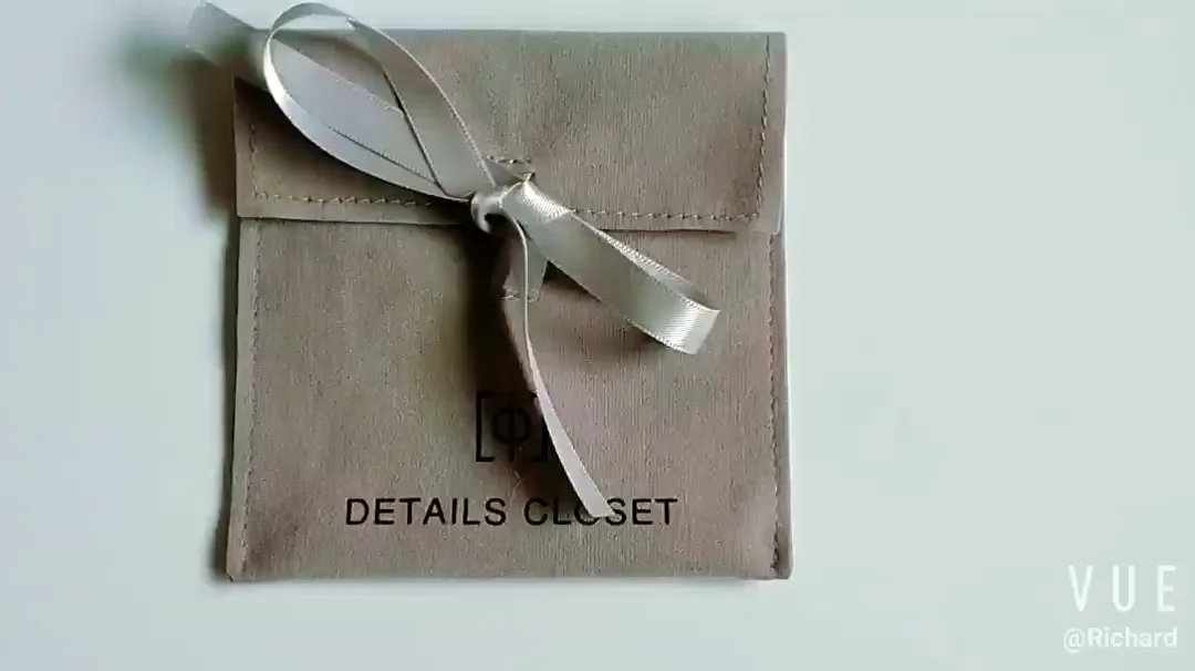 Customized Suede Drawstring Pouch Envelope Microfiber Suede Jewelry