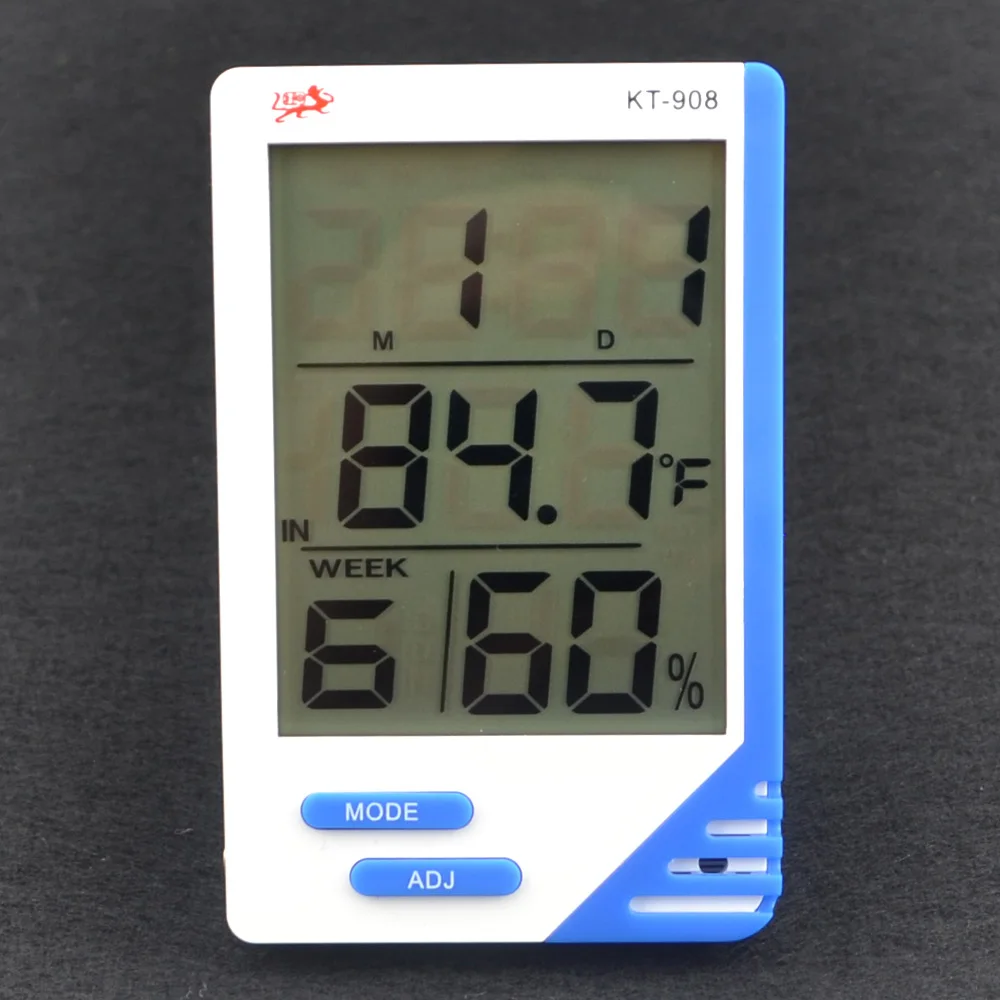KT-908 LCD Digital Household IN&OUT Temperature Display Thermometer Hygrometer 