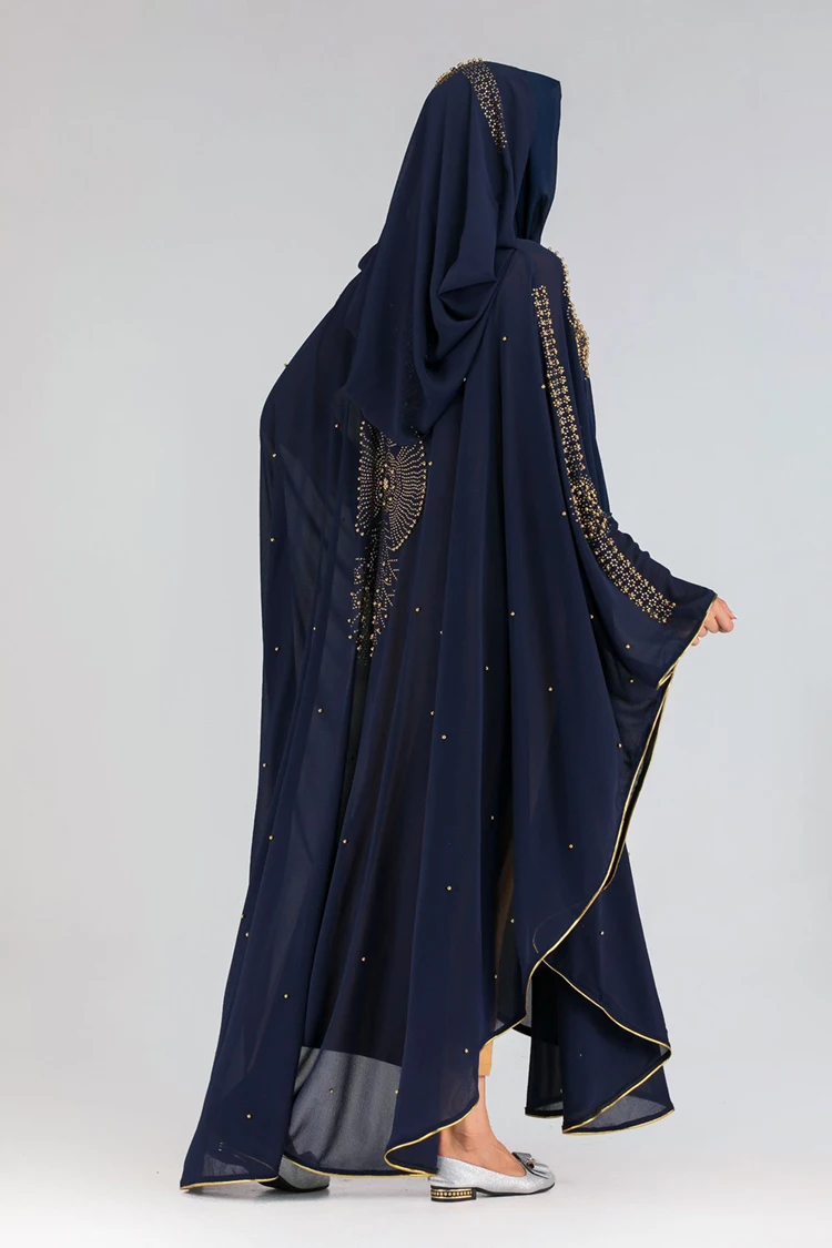 宗教风格服装穆斯林 abaya 水钻优雅时尚宽松女性长袍