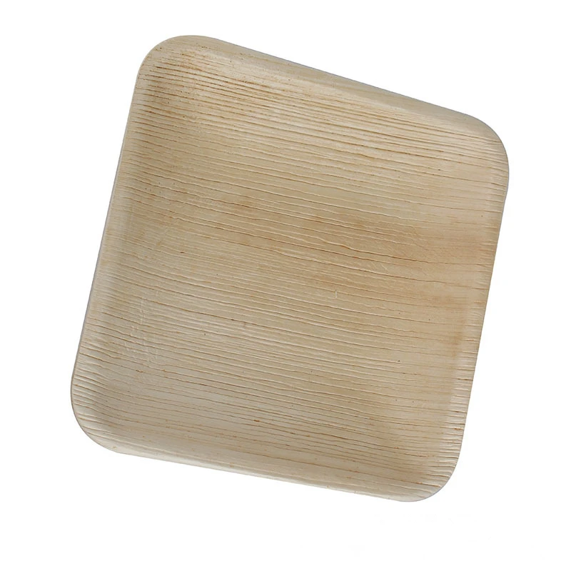 25pcs biodegradable square disposable palm leaf plates disposable plates made of palm leaves